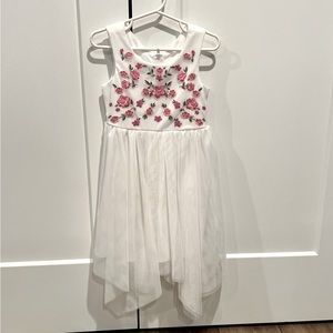 Formal girls dress with pink flowers